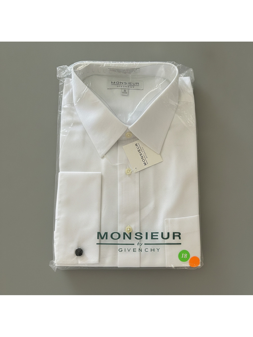 Monsieur Givenchy White Tuxedo Dress Shirt Mens 18 34/35 NWT